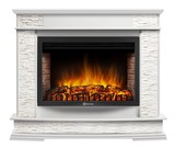 Электрокамин (очаг+портал)<br>Electrolux Scala 30 сланец скалистый белый, белый дуб с очагом 31 дюйм (EFP/P - 3020LS)
