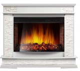 Электрокамин (очаг+портал)<br>Electrolux Scala 30 сланец скалистый белый, белый дуб с очагом 33 дюйма (EFP/P - 3320RLS)