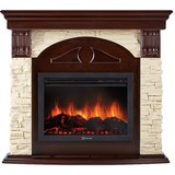 Электрокамин (очаг+портал)<br>Electrolux Torre 25 U камень слоновая кость, темный дуб с очагом 27 дюймов (EFP/P - 2720RLS)