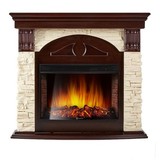 Электрокамин (очаг+портал)<br>Electrolux Torre 30S камень слоновая кость, темный дуб с очагом 33 дюйма (EFP/P - 3320RLS)