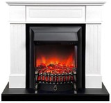 Электрокамин (очаг+портал)<br>InterFlame Найтон черно/белый с очагом Fobos LUX/BLACK