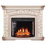 Электрокамин (очаг+портал)<br>Royal Flame Glasgow (Слоновая кость, патина) с очагом Dioramic 28 LED FX