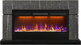Электрокамин (очаг+портал)<br>Royal Flame Lindos 42 SFT Stone Touch серый мрамор c очагом Crystal 40 RF