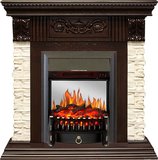 Электрокамин (очаг+портал)<br>Royal Flame Luxemburg (Темный дуб) c очагом Fobos FX Black/Brass