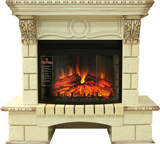 Электрокамин (очаг+портал)<br>Royal Flame Pierre Luxe Шампань с очагом Dioramic 25 (Сл.кость с патиной)