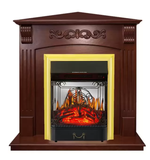 Электрокамин (очаг+портал)<br>Royal Flame Sorrento угл.(Орех) c очагом Majestic FX Brass/Black